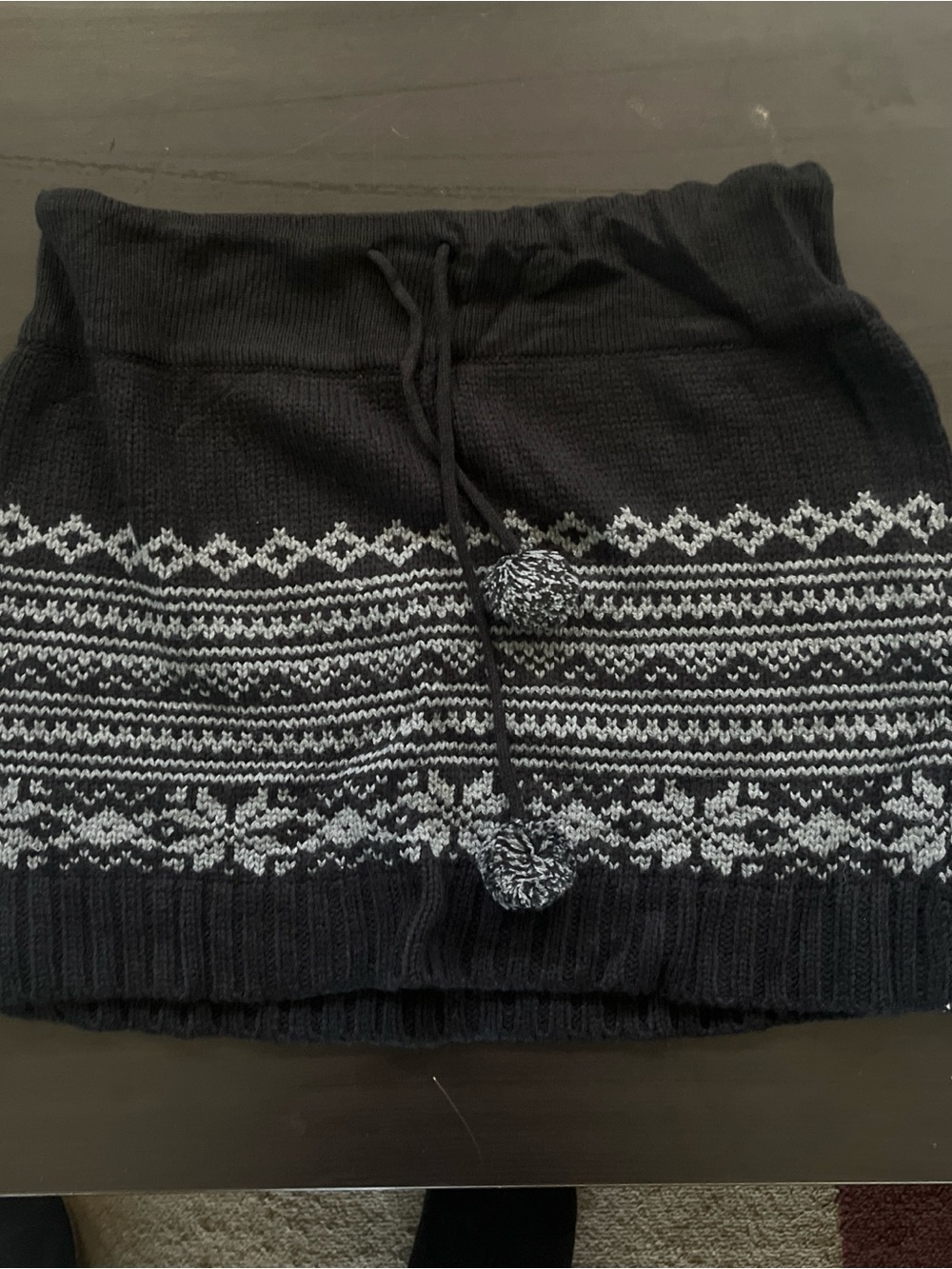Grane Black Knit Accessory with Purple Accent